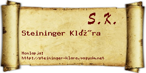 Steininger Klára névjegykártya